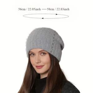 Gorro en blanco de moda clásico Unisex de alta calidad, gorro de estilo ruso, gorro de viaje informal, gorro de invierno, gorro de punto para mujer - Product Image 5