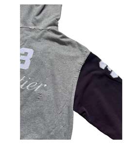 เสื้อมีฮู้ดแบบมีซิปสำหรับผู้ชายโอเวอร์ไซส์ผ้าฝ้ายฟอกสีเย็บติดโลโก้ออกแบบได้ตามต้องการสำหรับฤดูหนาว - Product Image 2