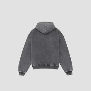 Wholesale Custom Logo Design Men's Grey Pullover Stone Washed 100% Cotton Y2K Hoodies Comfortable Regular Fit Casual Warm Autumn - Product Image 6