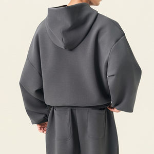 Ensemble sweat-shirt et pantalon de survêtement d'hiver personnalisé avec logo, design ample et ample - Product Image 5