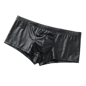 <b>Men's</b> Imitation Leather Boxershorts Quick Dry Breathable U <b>Pouch</b> Panties Sexy Gay Underwear Hombre Boxers Lingerie <b>Men's</b> Boxers - Product Image 3