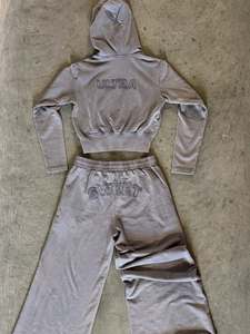Chándales de mujer 2025, trajes con logotipo personalizado, ropa de dos piezas para mujer, pantalones de chándal con capucha de algodón, conjuntos de chándal para mujer - Product Image 5