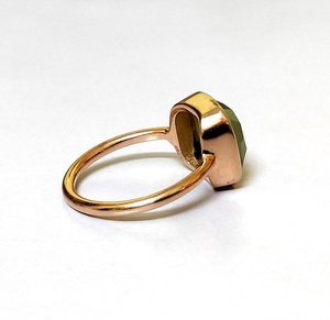 Bezel Setting Natural <b>Rose</b> <b>Quartz</b> <b>Rose</b> Gold Plated Brass <b>Rings</b> for Unisex Classic Gift & Anniversary Jewelry - Product Image 2