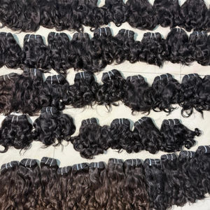 100% extensions de cheveux vierges cambodgiens indiens bruts 8 pouces faisceaux de tissage bouclés doux pour bébé avec des boucles douces naturelles - Product Image 1