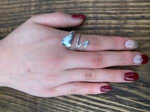 Forma de onda Estilo elegante Geométrico 100% Plata de Ley 925 Onda Anillo de dedo ajustable abierto para niñas Anillo de joyería fina para ella - Product Image 3