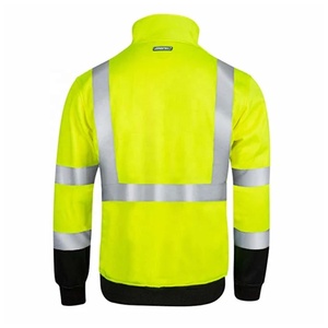 Veste de travail de sécurité en polyester léger Jaune fluorescent Bande réfléchissante Haute visibilité Classe 2 Imperméable Coupe-vent Vêtement de travail - Product Image 2