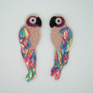 Pendientes colgantes bordados en forma de flor ecológicos personalizados, joyería de moda inspirada en la naturaleza Vintage tejida a mano para fiestas - Product Image 5