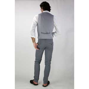 EMIR Chaleco Reversible Ligero a Prueba de Viento Impermeable Algodón Doble Botonadura Estilo Otoño Lona Poliéster Tejido Gris - Product Image 1