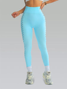 Pantalon de Yoga en maille Sexy pour femmes taille haute Spandex/Nylon Fitness façonnage pantalon d'entraînement respirant XL taille élastique Logo ODM approvisionnement - Product Image 2