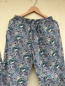 Femmes indiennes élégant décontracté imprimé fleuri 100% coton vêtements de nuit à la main popeline de luxe pour l'été automne matin promenades printemps - Product Image 3