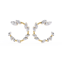 Igi Gia Certificado Redondo Corte Brillante Diamante Pendientes HPHT CVD VVS Lab Grown 14K/18k Oro Amarillo Studs Tornillo Volver Elegante
