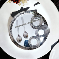 Service de table indien écologique en acier inoxydable martelé, 6 pièces, bols Thali, cuillères, logo personnalisé pour les fêtes