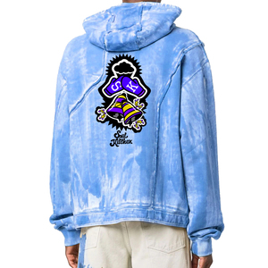 Sudaderas con capucha de lavado ácido de alta calidad personalizadas, sudaderas con capucha con cremallera y hombros caídos y logotipo personalizado desgastado mezclado de algodón para hombres - Product Image 6