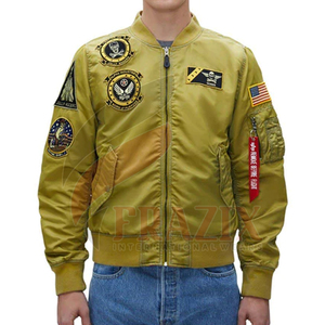 Chaqueta táctica de satén para hombre, Cazadora Bomber con parches, de poliéster y satén, ligera, de invierno, nuevo estilo - Product Image 2