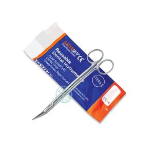 GUM CISEAUX DENTAIRE LOCKLIN Ciseaux courbés à gauche à pointes pointues 16 CM en acier inoxydable Fabriqué en AISI 420 - Product Image 3