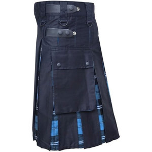 Kilts Escoceses para Hombre, Kilt Híbrido Masculino, Color Azul Ramsay, Lana Acrílica - Product Image 4