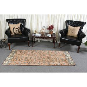 Tapis en laine turque vintage 26x64 pieds Style classique-rose bleu Patchwork Design plat tissage Technique Latex salon décor voiture - Product Image 3