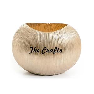 แจกันกระถางดอกไม้อลูมิเนียมสีทองแฮนด์เมดแจกันดอกไม้ทรงกลมสำหรับตกแต่งงานแต่งงานและโรงแรม - Product Image 3