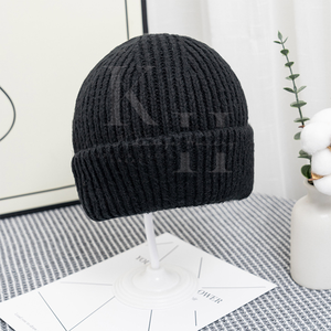 หมวกบีนนี่ฤดูหนาวแบบเรียบง่าย | หมวกถักใช้ได้ทุกเพศสำหรับป้องกันอากาศหนาว | หมวกบีนนี่ถักสีทึบดีไซน์ตามสั่ง - Product Image 5