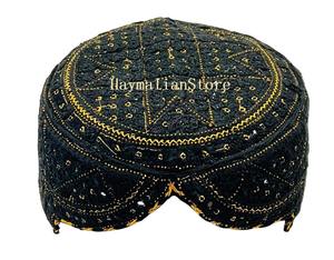 Traditional Formal Mens Afghani Tribal <b>Cap</b> Handmade Ethnic Pashtun Cultural Vintage Islamic Lace Headwear - Product Image 2