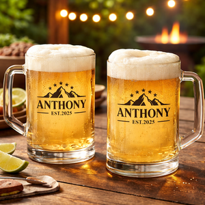 Set di Boccali da Birra Personalizzati, Set Regalo con Bicchieri da Birra in Vetro con <span class=keywords><strong>Nome</strong></span> Personalizzato per Bar Domestico - Product Image 4