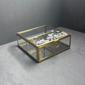 Boîte de rangement pour bijoux, boîte organisateur, boîte imprimée avec finition en laiton - Product Image 5