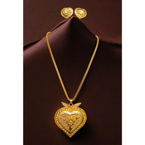 Conjunto de pendientes de collar de precios más bajos con conjunto de pendientes de collar de estilo moderno chapado en oro de 22K a la venta por exportadores - Product Image 1