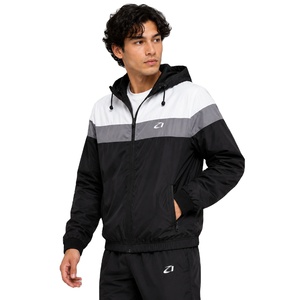 Manufacturer Wholesale Custom <b>Lightweight</b> Nylon Polyester Sports Men Hooded Contrast Color Block Men's <b>Jackets</b> Windbreaker Bulk - Product Image 5