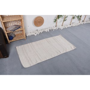 Alfombra de lana blanca moderna, diseño turco Vintage, estilo Patchwork de 2,5x4,8 pies para entrada, dormitorio, pasillo, látex rectangular clásico - Product Image 3