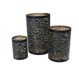 Luxurious Black Gold Metal Handmade Eco-Friendly <b>Candle</b> Stand <b>Set</b> 3 Best Home Tabletop Pillar Holders for Christmas Easter Decor - Product Image 5