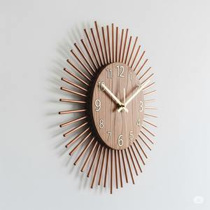 นาฬิกาแขวนผนังเรียบง่ายทันสมัยที่ทำจากไม้ทั้งหมดที่มีการเคลื่อนไหวเงียบและผิวลายไม้ธรรมชาติสำหรับใช้ในบ้านหรือสำนักงาน - Product Image 4