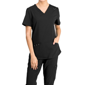 Uniformes médicos cómodos con estampado de sublimación para mujer, uniformes de enfermería elásticos suaves para servicio de salud, conjunto de exfoliación de enfermera - Product Image 4