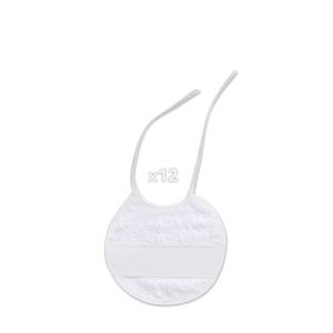 Bavoir en coton avec motif en point de croix 20x20 blanc pour les bébés de 0 à 12 mois - Product Image 1