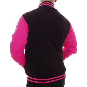 Personnalisable Toile Denim Varsity Vestes Hommes Femmes À Manches Longues Style Décontracté Stand Fermeture À Glissière Imperméable Respirant Laine - Product Image 3