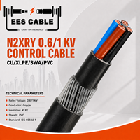 Câble de commande multiconducteurs N2XRY 0.6/1kV CU XLPE SWA PVC, conducteur en cuivre, blindage en fil d'acier, câble électrique industriel