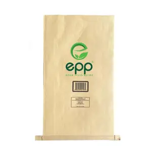 Custom logo Wholesale 15kg 25kg kraft paper laminated pp woven bags waterproof 3 layer Kraft paper plastic woven bag