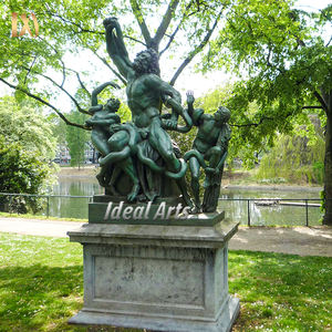 Célèbre coulée grand extérieur cuivre classique ancien <span class=keywords><strong>grec</strong></span> <span class=keywords><strong>nu</strong></span> homme Bronze Laocoon et ses fils Statue Sculpture - Product Image 2