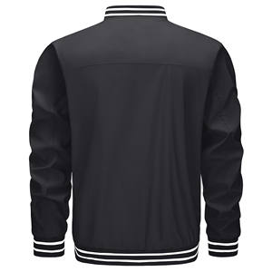 Veste universitaire en toile respirante décontractée pour hommes Chenille Broderie Laine Corps Manches en cuir Personnalisable Hiver Design Avant - Product Image 2