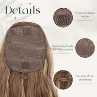 Extension de queue de cheval bouclée, longue vague, queue de cheval à cordon, extension de cheveux synthétique, postiche pour femmes