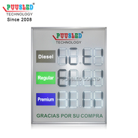 Panneau d'affichage LED extérieur étanche pour prix de l'essence, couleur blanche, chiffres numériques LED, IP65, écran pour affichage des prix du pétrole, à vendre