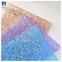 YX569 2025 multiwarna kain Glitter besar kain rajutan jaring berkilau berkilau kain jala untuk gaun pengantin