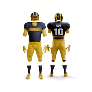 Maillots de football américain pour jeunes de haute qualité en gros, logo personnalisé, broderie, taille, ensembles d'uniformes de football américain - Product Image 1