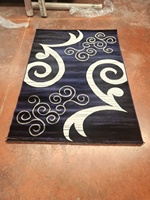 Tapis en polyester tissé jacquard Adiva 20 pieds, fabriqué à la machine, lavable, antidérapant, avec envers en caoutchouc, motif géométrique, poils ras.