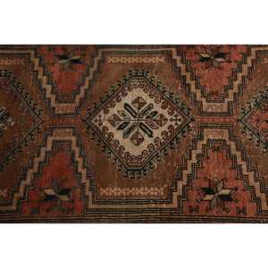 Tapis vintage 2,7 x 9,6 pieds, tapis en laine marron avec motifs de plantes et d'arbres - Product Image 5