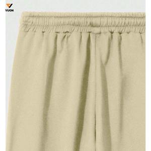 Pantalones de chándal acampanados de cintura alta personalizados para hombre, ropa de calle de pierna ancha recta y holgada desgastada de peso pesado, estampado de lavado oscuro - Product Image 5