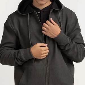Ventes en gros de sweats à capuche pour hommes avec fermeture éclair pour l'hiver, service OEM avec logo personnalisé, options personnalisables - Product Image 3