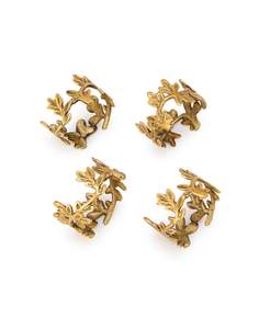 Juego de servilleteros de latón fundido de 4 anillos de latón hechos a mano perfectos para ocasiones festivas de comedor boda fiesta evento Decoración de mesa - Product Image 3