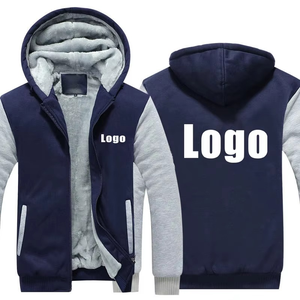 Custom Logo Design <b>Fur</b> Hoodies DIY Printed Winter Fleece <b>Men</b> <b>Hooded</b> <b>Coat</b> Customized Thicken Sweatshirt Jacket - Product Image 2