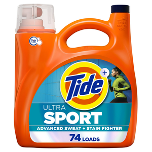 Detergente Líquido para Ropa Tide Ultra Sport, Eliminador Avanzado de Sudor y Manchas, 105 fl oz, 74 Lavados - Product Image 3