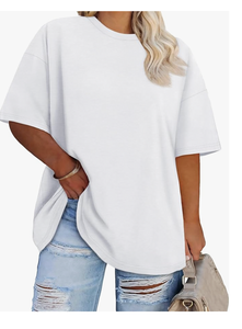 T-shirt à manches courtes et col rond pour femmes grande taille, vente en gros d'usine au Bangladesh, logo personnalisé, nouvelle arrivée, livraison rapide - Product Image 5